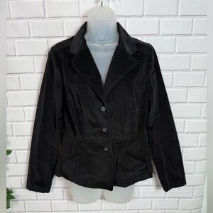 ST JOHN’S BAY  Women's Black Corduroy blazer stretch Jacket/size M